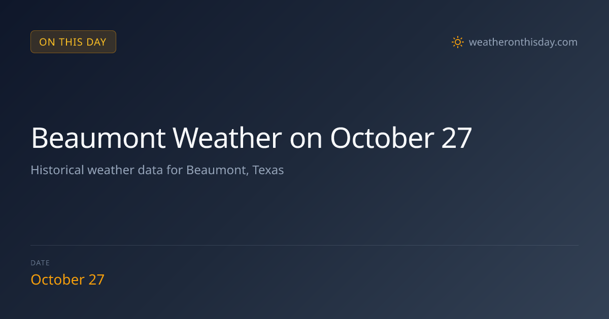 Beaumont Weather on August 1 | Avg Highs, Lows & Records