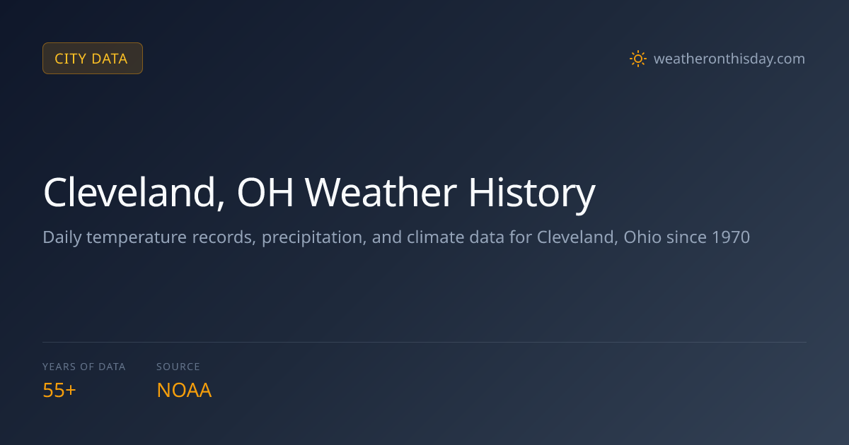Cleveland, OH Weather History | High 104°F, Low -29°F