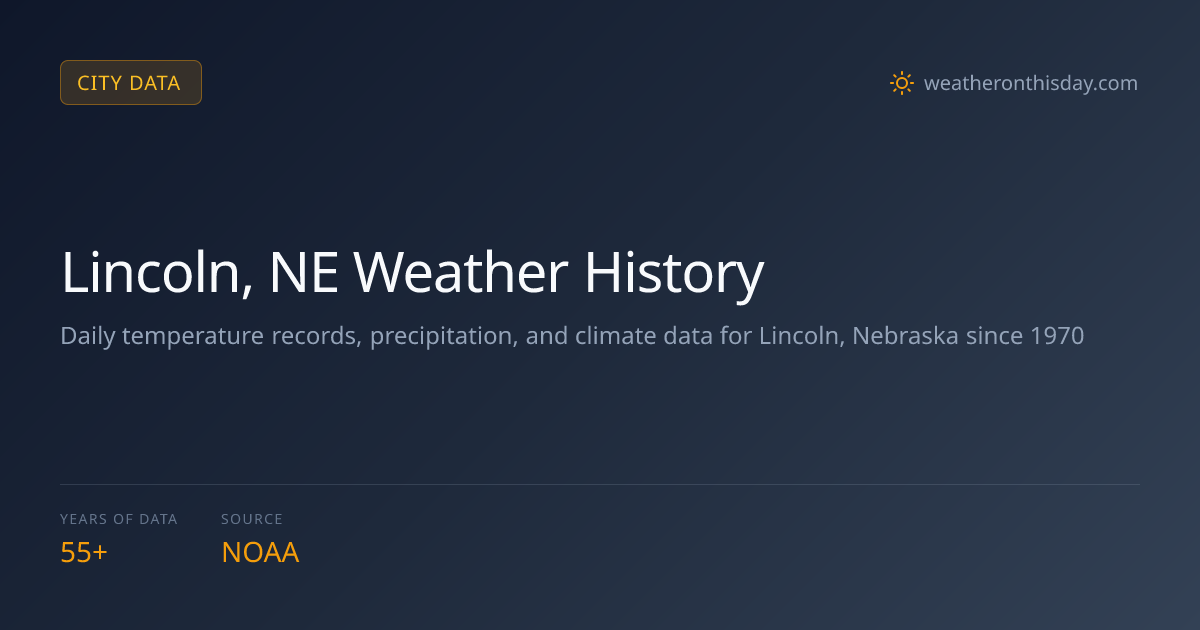 Lincoln, NE Weather History | High 108°F, Low -33°F
